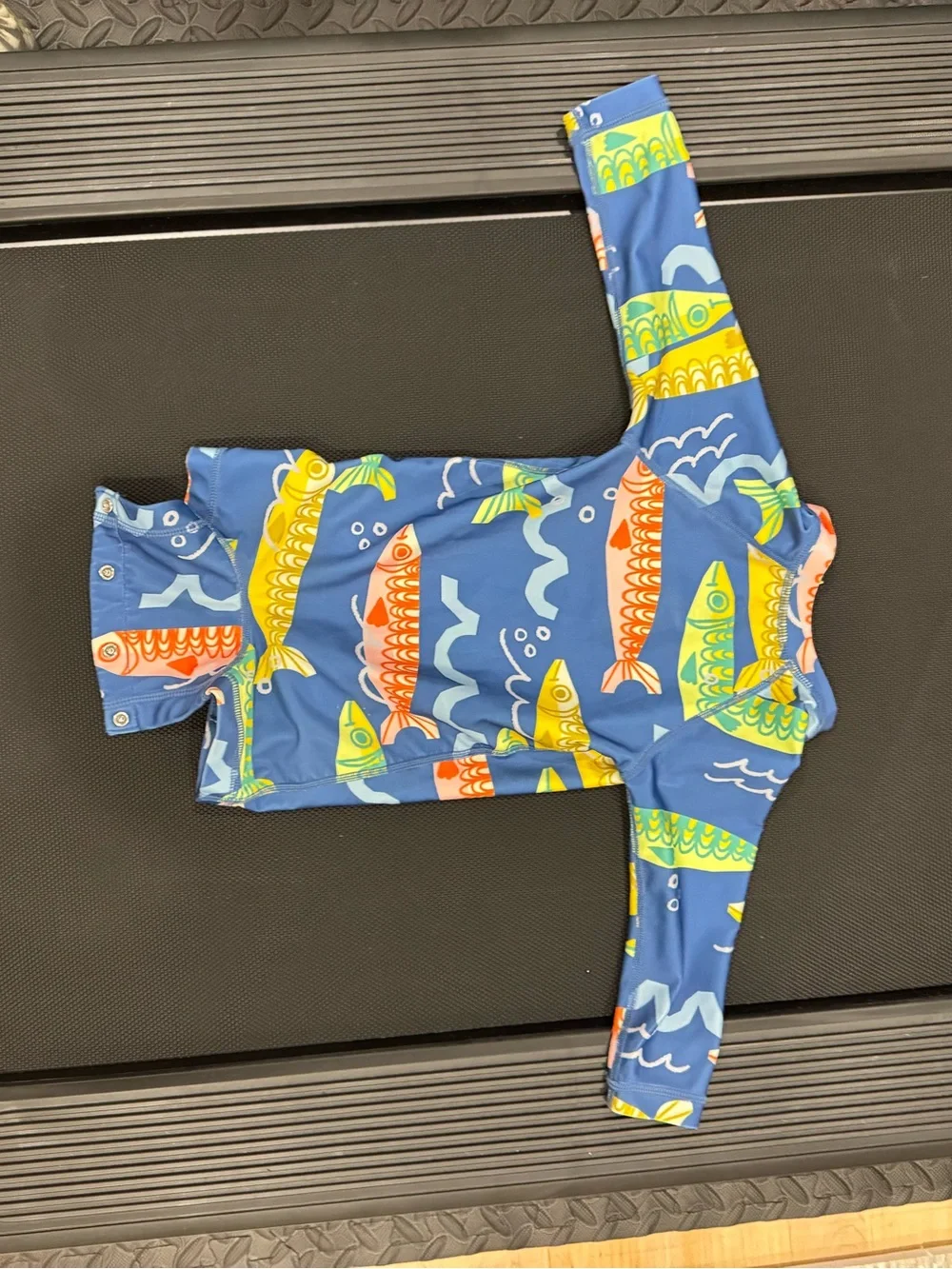 Tea Collection Blue Fish Zip-Up One-Piece Swimsuit